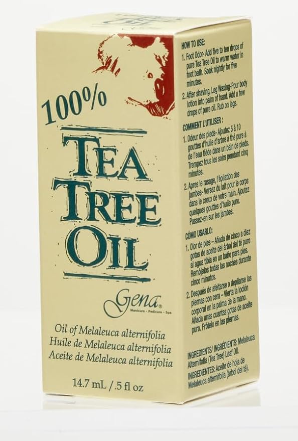 Gena Tea Tree Essential Oil – Multi-Purpose Tea Tree Oil for Face, Body, Nail & Skin Care, 0.5 fl oz, 2-Pack