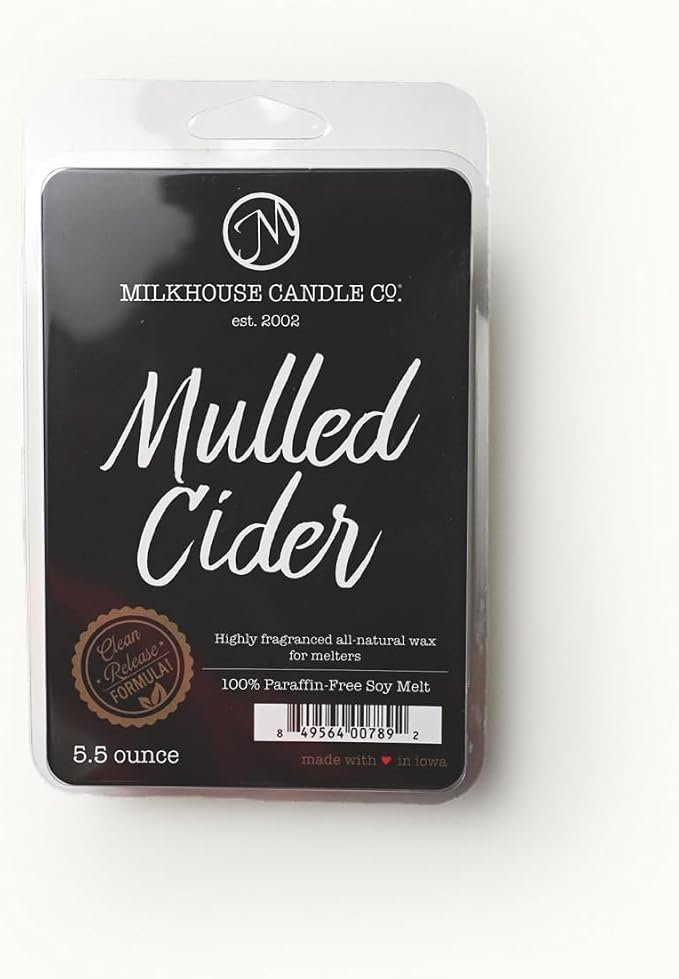 Milkhouse Candle Company Mulled Cider Soy Wax Melts - Apple Cider | Cinnamon & Clove | Orange Zest Scented - 5.5 oz, Hand-Poured, Made in the USA