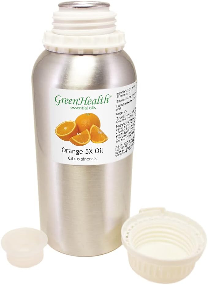Orange 5X Essential Oil - 16 fl oz - Aluminum Bottle - GreenHealth