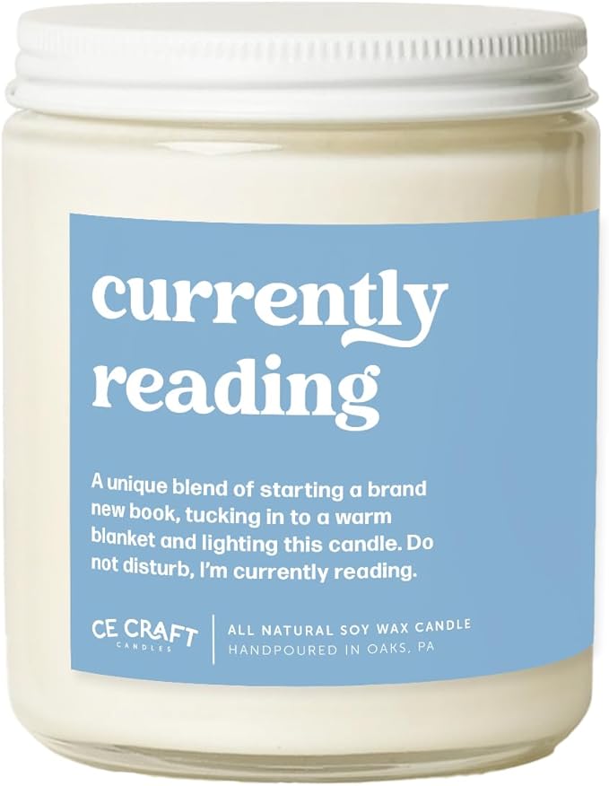 CE Craft Book Themed Scented Candle - Gift for Her, Library Book Candle, Book Lover Gift, Reading Candle, Bookstore Book Lover Reader Bookish Scents for Bibliophiles (Currently Reading)