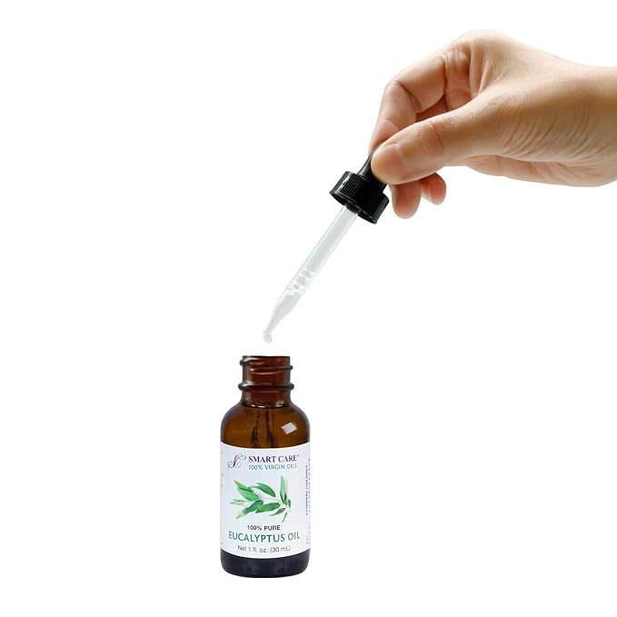 100% Pure Eucalyptus Essential Oil 1 oz (30ml) Undiluted Eucalyptus Globulus Oil for Hair Care Scalp Massage Dry Skin Moisturizer & Aromatherapy UV Protected Glass Bottle with Dropper