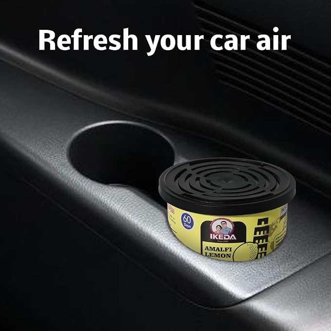 Car Air Freshener: Amalfi lemon Scent | Organic Cans | Odor Eliminator Essential | Long-Lasting | Strong Fragrance | For Home Closet | 1.5 Oz | Pack of 4