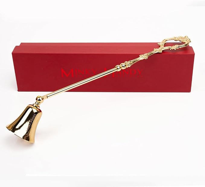 Vintage Candle Snuffer Brass, Candles Flame Extinguisher with Long Handle, Accessory for Candle Lovers (Gold)
