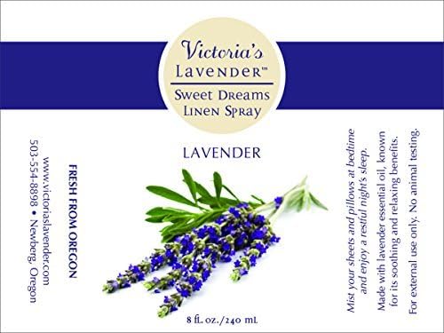 Victoria's Lavender Linen Spray - Aromatherapy Pillow Mist & Linen Spray, Soothing Lavender Essential Oil for Bed & Pillow Comfort, Ideal Holiday Gift, Handmade in Oregon, Made in USA (8 oz + 2 oz)