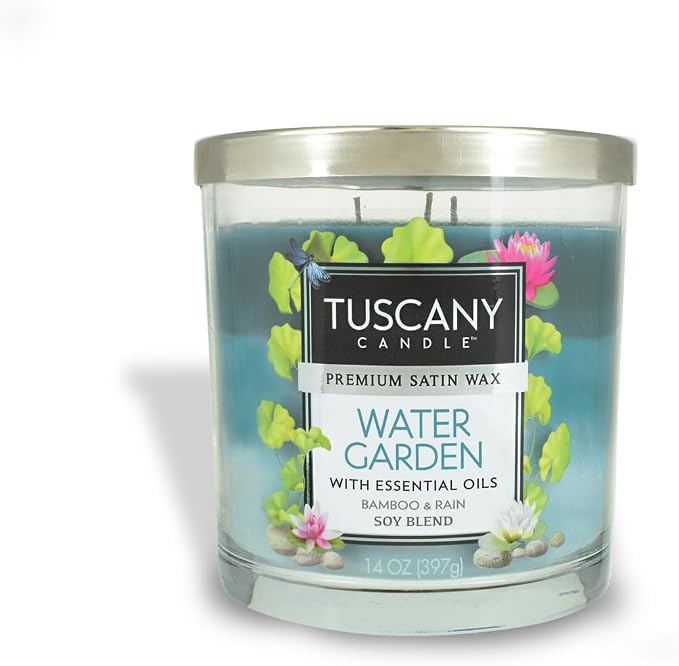 Tuscany Candle Water Garden: Bamboo & Aloe Scented Candle, 14 oz