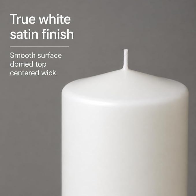 yummi 3" x 6" White Round Pillar Candles - 3 per Pack