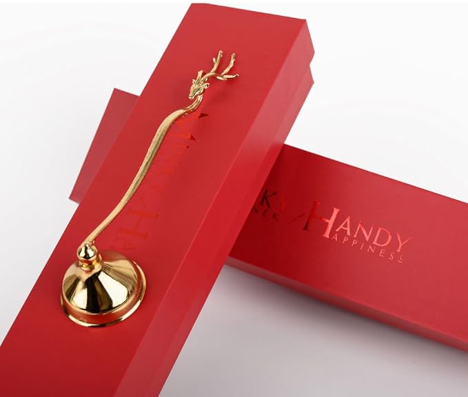 Deer Candle Snuffer Brass, Wick Flame Extinguisher, Accessory for Candle Lovers (Gold)