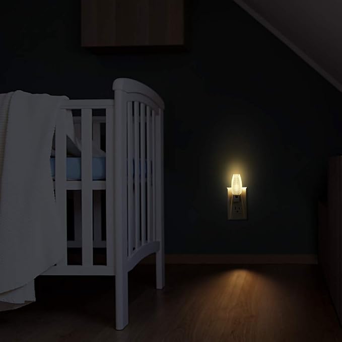 Emotionlite Plug in Night Light, Warm White LED Nightlight, Dusk to Dawn Sensor, Kids, Nursery, Bedroom, Bathroom,Hallway, Stairs, Kitchen, 6 Pack