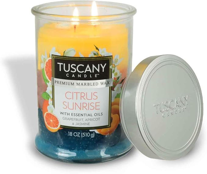 Tuscany Candle Citrus Sunrise Long-Lasting Scented Jar Candle, 18 oz