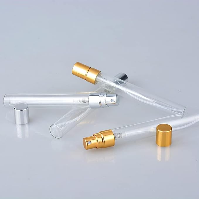 20 Pack 10ml Glass Perfume Spray Bottle Set Refillable Cosmetic Atomizer for Travel, Bulk Empty Mist Bottles