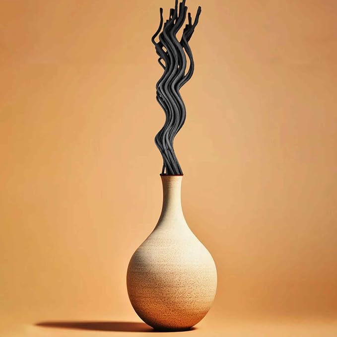 20PCS 11 inch Wavy Reed Diffuser Sticks, Rattan Fragrance Refill Sticks for Home and Office Aromatherapy (Black)