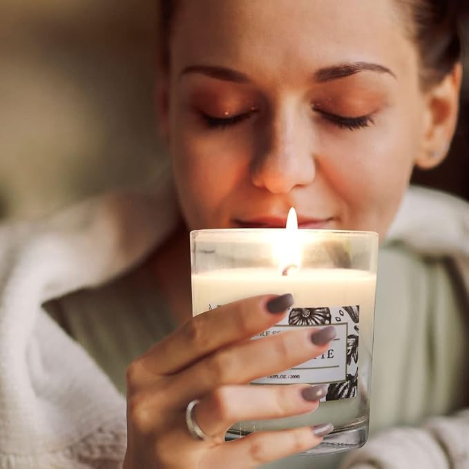 Aronica Organic Soy Candles - Lavender Lemon Essential Oil, Luxury Home Spa Gift for Women, Energizing Scent