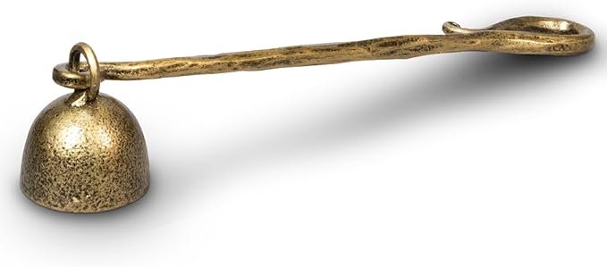BEGINS Candle Snuffer Gold Hand-Forged Steel, Long Handle Vintage Candle Wick Extinguisher, Solid Metal Retro Candle Accessory