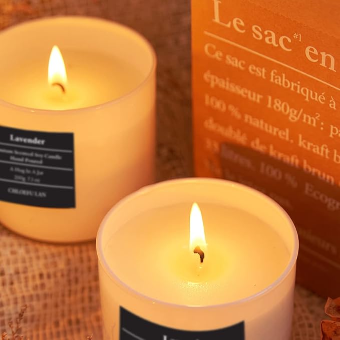 Lavender and Vanilla Candle,Highly Scented, Soy Candles for Home Scented, Home Decorative, 7.1oz|45 Hour Burning, Valentines Day Candles Gifts for Women Without Lid 2 Pack