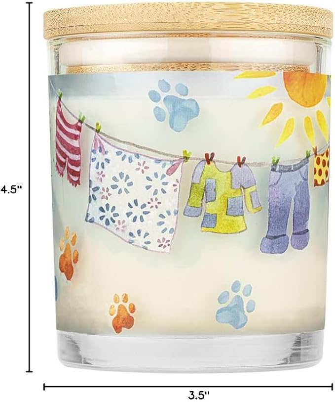 One Fur All Pet House Candle 2 Pack - Plant-Based/Soy - Clean Burning Scented, Long Lasting Pet Odor Candle for Home - Sunwashed Cotton