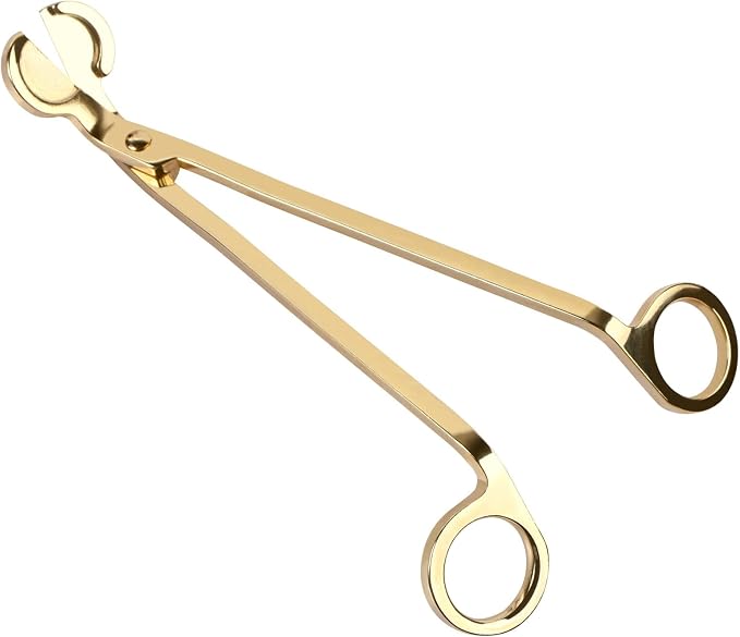 Candle Wick Trimmer, Polished Stainless Steel Wick Clipper Cutter, Reaches Deep Into Candles To Cut Spent Wicks for Holiday Use, Gold