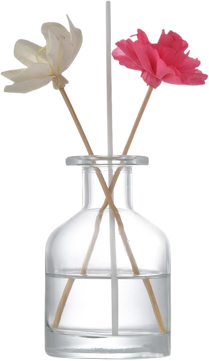 150ml/5oz Glass Diffuser Bottle, Empty Essential Oil Container, DIY Reed Diffuser Jar for Aromatherapy, Home Fragrance, Bathroom Decor (Clear)