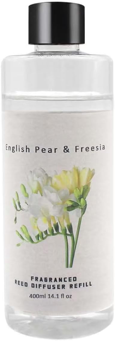 Scent Diffuser Oil Refill | 13.53 fl oz(400ml) Home Fragrance Defusers | Scented Aroma Essential Oil Reed Diffuser English Pear & Freesia 400ml