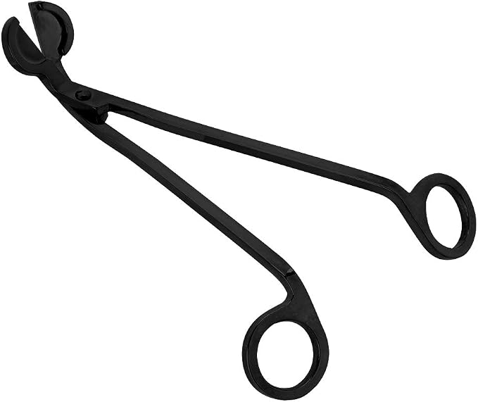 Stainless Steel Candle Wick Trimmer, Plating Rust Heart Scissors Tool with Smooth Edges, for Safe Candle Maintenance (Black)