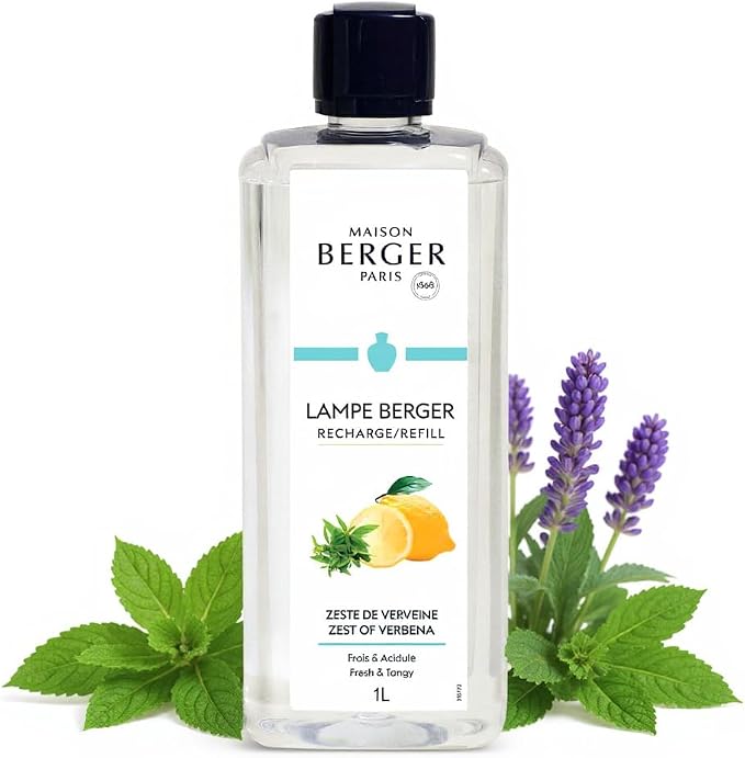 MAISON BERGER Lampe Berger Refill, 1 L, Zest of Verbena | Catalytic Lamp Fragrance Refill, Helps Neutralize Odors, ~160 h Fragrance Diffusion, Made in France