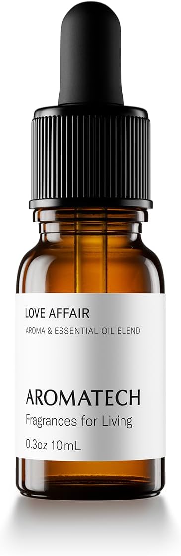 AromaTech Love Affair Aroma Essential Oil Blend: Luxury Hotel Inspired Aromatherapy with Jasmine, Saffron, Cedar & Amber for Ultrasonic Diffusers & Nebulizers (10 mL)