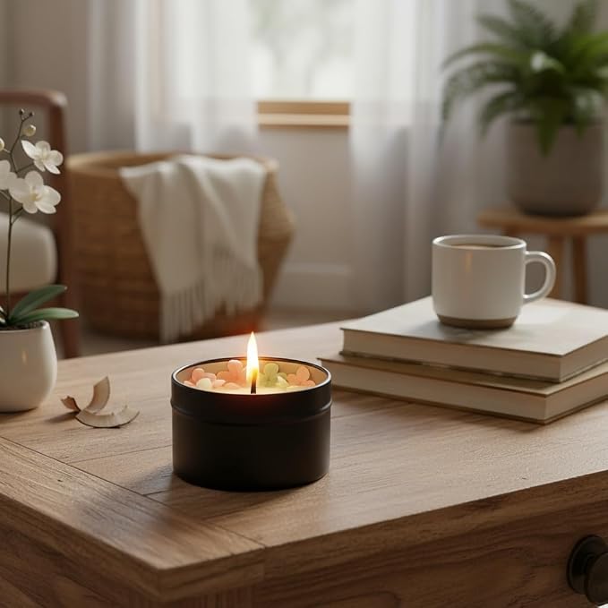 Coconut Scented Soy Candle, Aromatherapy Candle for Home | with 5% Essential Oils in a for bedroom, bathroom, yoga, travel, home decor and thoughtful gifting.