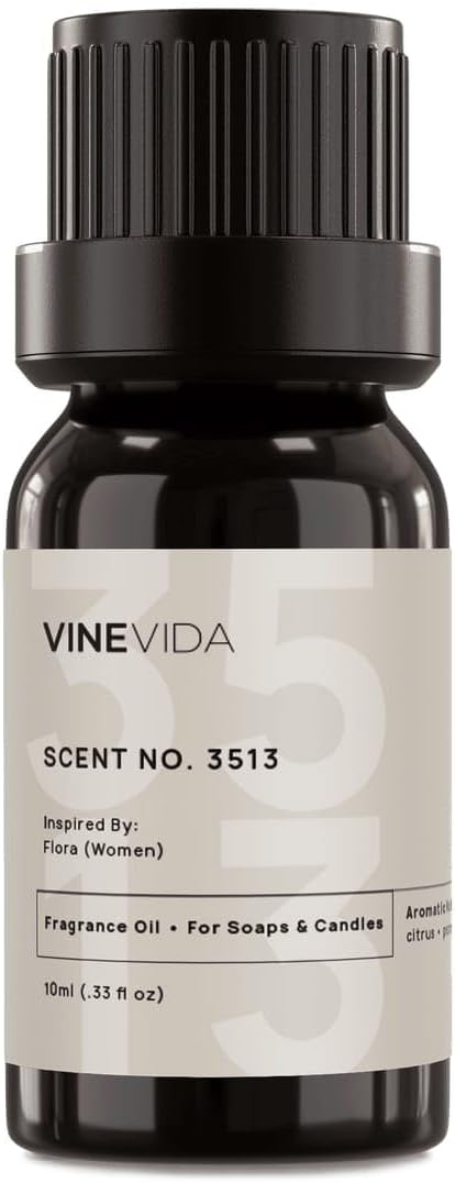 VINEVIDA Scent NO. 3513 Fragrance Oil - 10mL - Inspired by: Flora (Women) Fragrance Oil for Candle Making - Made in USA Candle Scents Scents for Soap Making