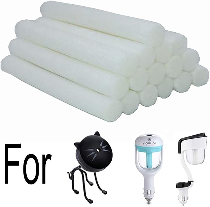 Cotton Filter Sticks 16-Pack Cotton Filter Refill Sticks Wick Replacement Sponge Filters for Portable nanum Car Humidifier essential oil Diffuser Wicks