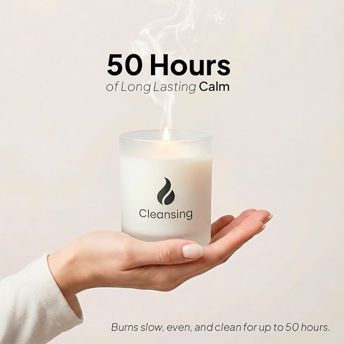 Natur IX Cleansing Scented Candles for Home | Sage & Palo Santo | Natural Non Toxic Soy Candles with Essential Oils | 50 H Long Burning | (Cleansing | Palo Santo & Sage)