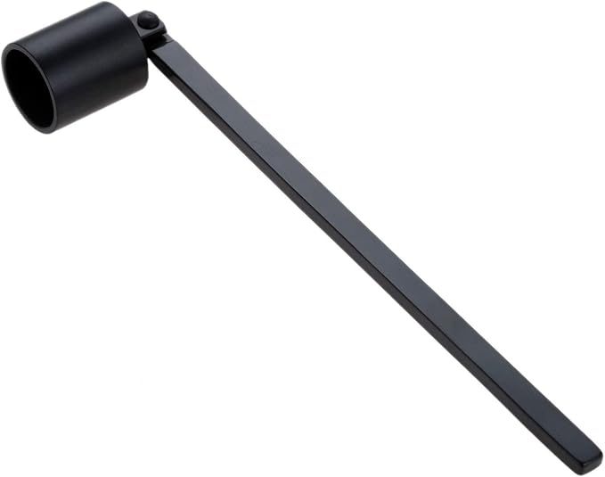 Candle Snuffer Accessory, 5.9inch Long Handle Candlesnuffer Polished Wick Extinguisher Stainless Steel Wick Flame Snuffer Metal Candle Accessory, Black