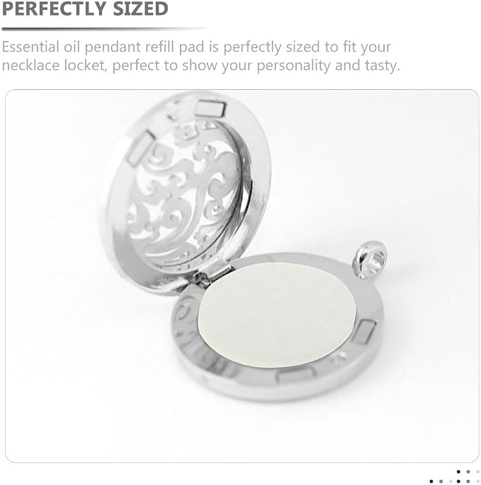 EXCEART 120Pcs Replaceable Aromatherapy Pads 0.88In Diffuser Cotton Pads for Essential Oil Necklace and Home Fragrance Accessories