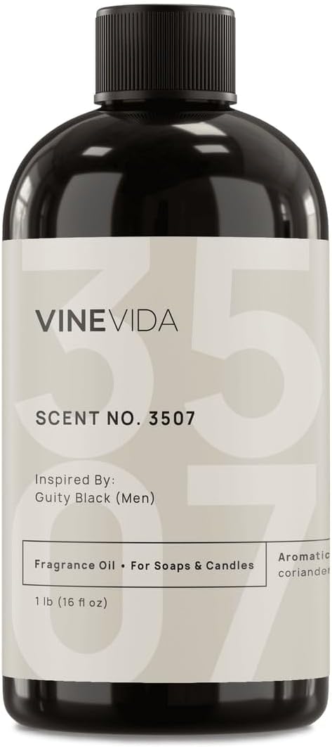 VINEVIDA Scent NO. 3507 Fragrance Oil - 16oz (1lb) - Inspired by: Guilty Black (Men) Fragrance Oil for Candle Making - Made in USA Candle Scents Scents for Soap Making