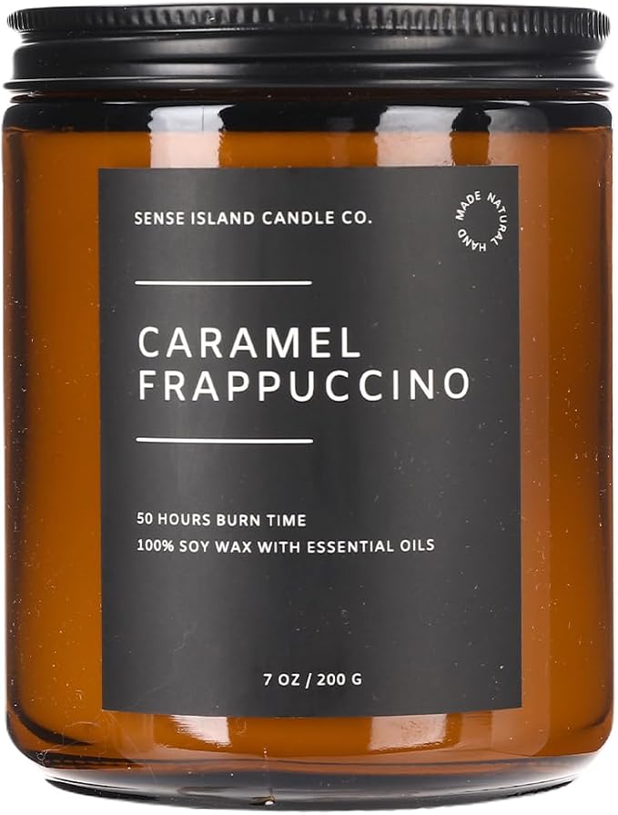Caramel Coffee Scented Candles for Home Scented | 100% Natural Soy Wax, 50 Hrs Burn Time Highly Scented Soy Candles House Warming Gifts