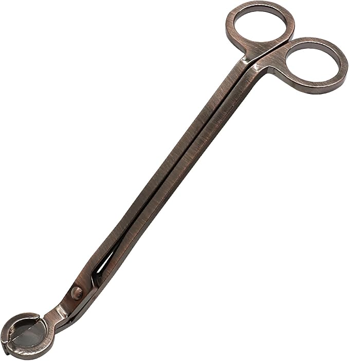 Candle Wick Trimmer, Stainless Steel Candle Wick Clipper Wick Cutter Scissor, Red Bronze