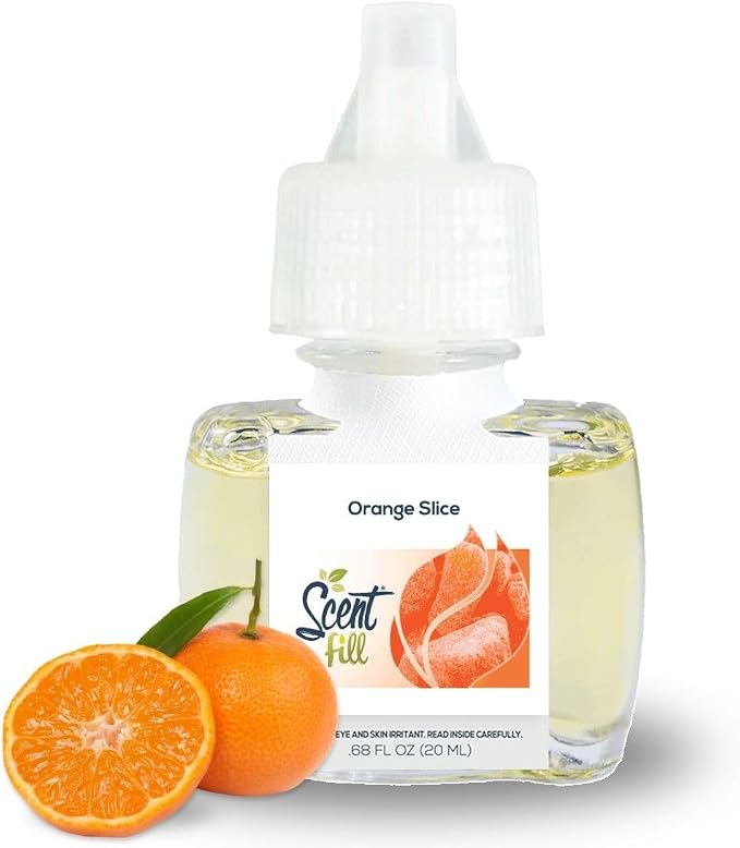 Scent Fill Orange Slice Plug in Air Freshener, Scented Oil Refills, 2 Refills + Diffuser