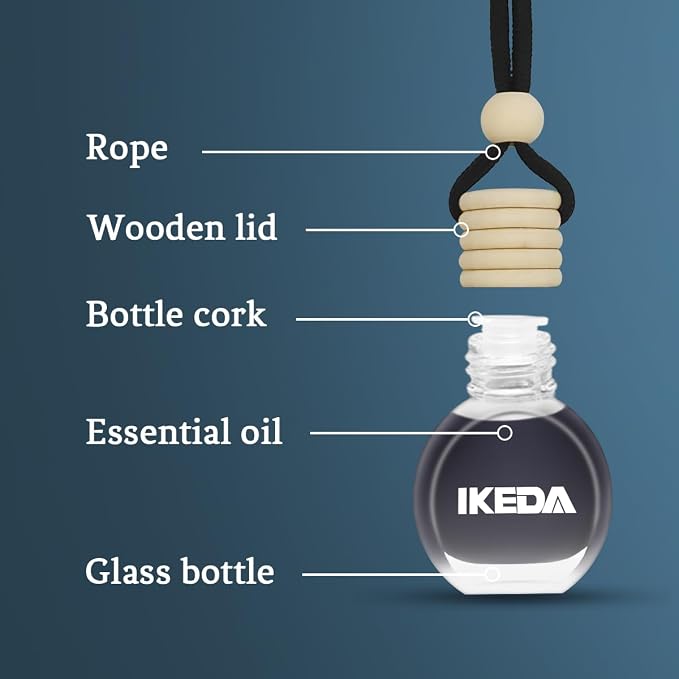 Ikeda Car Air Freshener: Hanging Car Smell Air Freshener | 10ml Hanging Car Perfume | Long Lasting Fragrance | Strong Scents Diffuser for Auto Home (Dark Night)