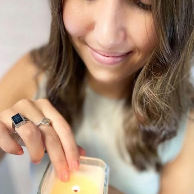 Lotion Candle - Warm Tobacco & Coriander Scented Massage Candles for Self Care, 10 Oz. Soy Wax Candle with Essential Oil Blends, Coconut Oil, and Vitamin E, 55 Hour Burn Time