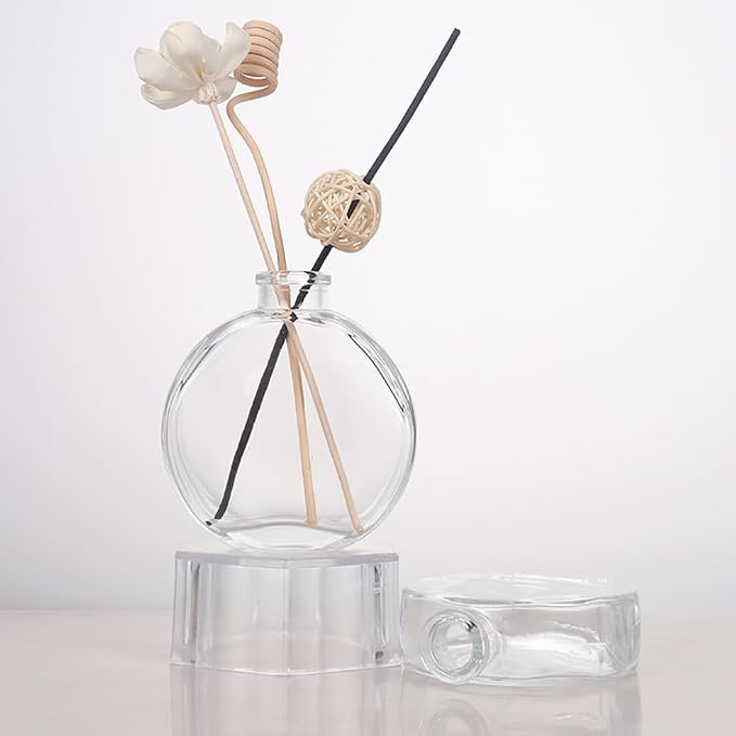 GSHLLO 150ml Empty Glass Diffuser Bottles Essential Oil Diffuser Jars Fragrance Reed Diffuser Bottles Refillable Aromatherapy Diffuser Bottles for Home Office Brown