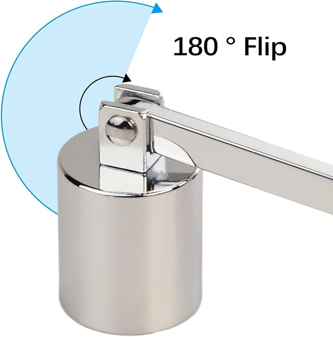 Candle Snuffer, Stainless Steel Elegant Candle Extinguisher with Long Handle, Straight Tube Candlesnuffers Extinguish for Tea Light Candles Fireplace Church Wedding Candle (Sliver)