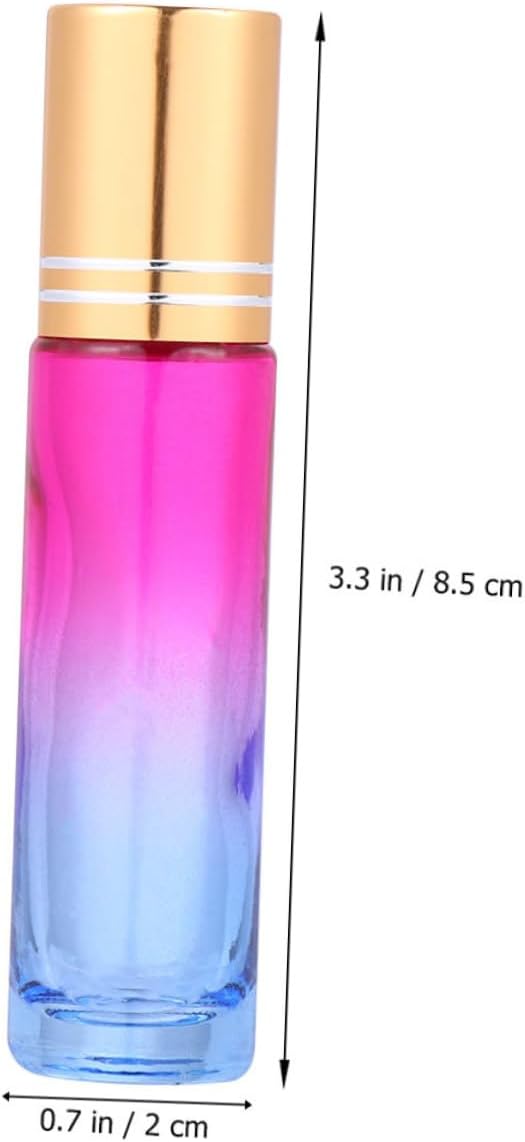VICASKY 20pcs 10ml Essential Oil Roll-on Bottles with Gradient Colored Caps Refillable Glass Roller Bottle Kit for Aromatherapy and Perfume Portable Subpackaging for Travel and Daily Use