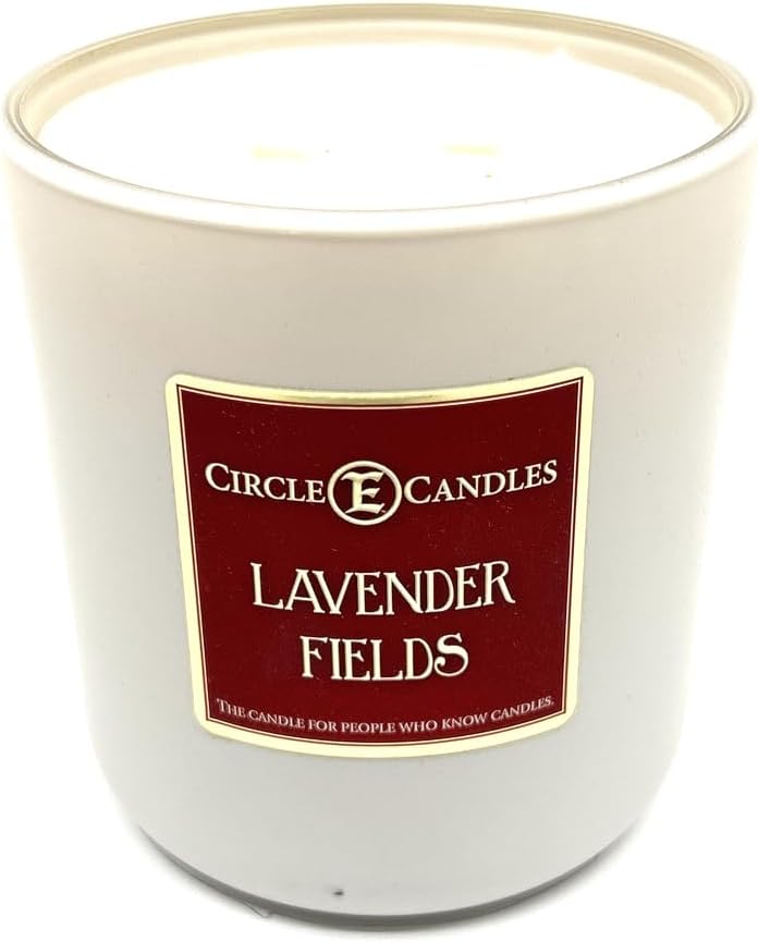 Circle E Candles, Lavender Fields Scent, Medium Size Jar Candle, 7oz – Soothing Aromatherapy Candle, Clean Floral Relaxing Home Fragrance, Made in USA