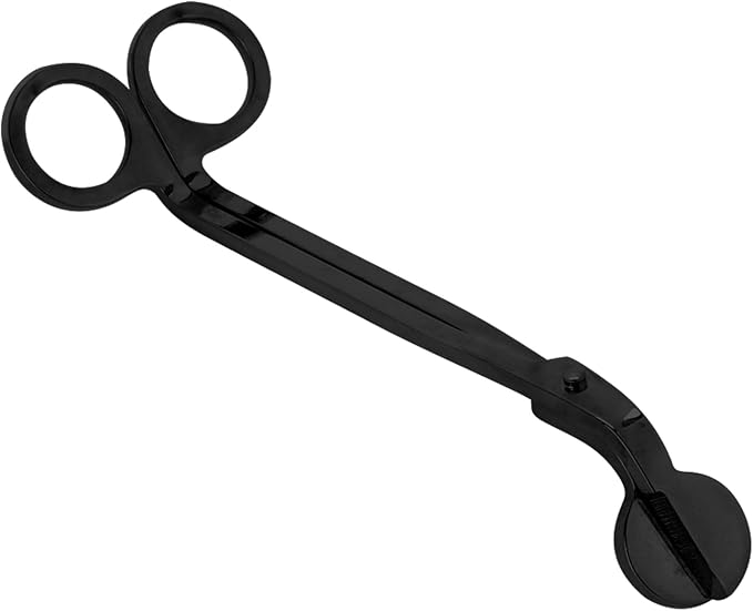 Candle Wick Trimmer,4 Colors Plating Design Heart Stainless Steel Wick Cutter Scissors Tool for Candle Making Supplies Accessories Remove (Black)