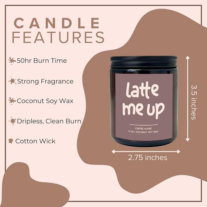 Simply Soson 9oz Coffee House Scented Candle, Fall Candles, Coffee Scent, Aromatherapy Candles, Gifts for Women, Men, Families Friend, Colleague, Birthday, Holiday