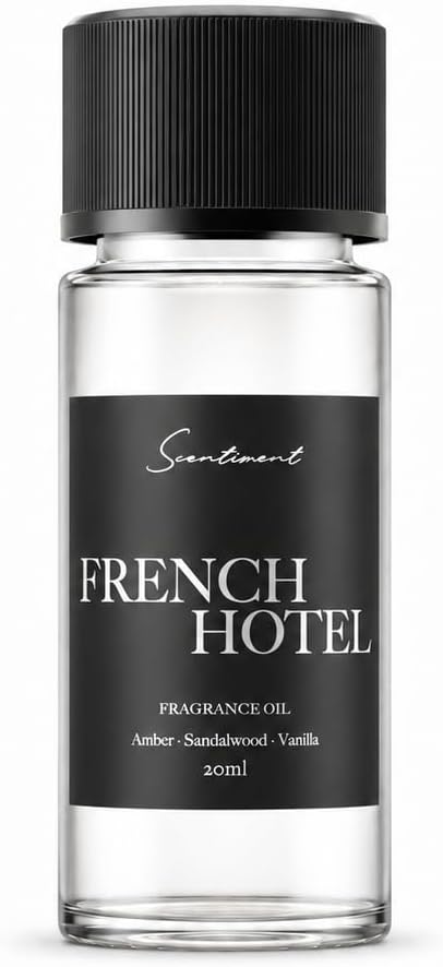 Scentiment French Hotel Diffuser Oil - Premium Hotel Scent with Notes of Clove, Patchouli & Sandalwood Home Scent, Aromatherapy Fragrance Oil Diffuser Refill - 0.68 fl oz (20 mL)