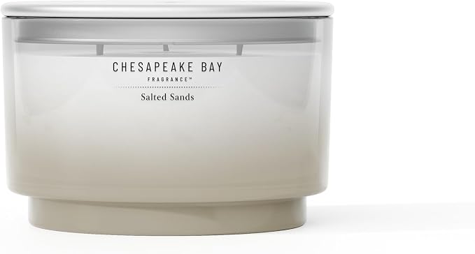 Chesapeake Bay, 14.5oz Salted Sands Scented Candle, Mood Evoking Fragrance, Sea Glass-Inspired Jar, Premium Soy Blend Wax with Essential Oils, Coastal Fragrance for Home Décor or Gifting