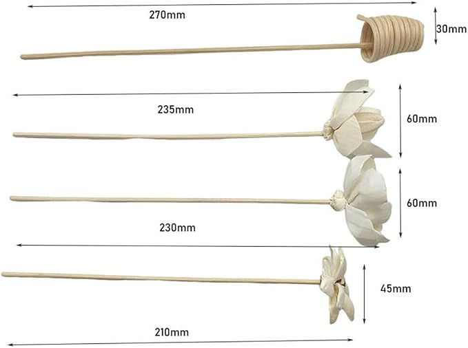 Artificial Flower Rattan Sticks Set Fireless Fragrances Reed Diffuser Stick Essential Oil Aroma Diffuser Sticks DIY Ornaments Home Decor - Style 9