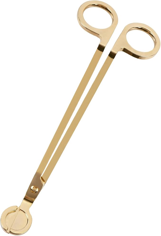 Candle Wick Trimmer, Polished Stainless Steel Wick Clipper Cutter, Reaches Deep Into Candles To Cut Spent Wicks for Holiday Use, Gold