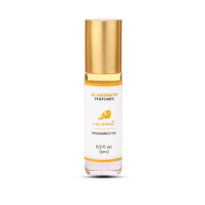 AL-HASNAYN Coconut Fragrance Oil Roll-On Perfume 6ML 0.20 fl oz, Alcohol Free, Long Lasting, For Men Women