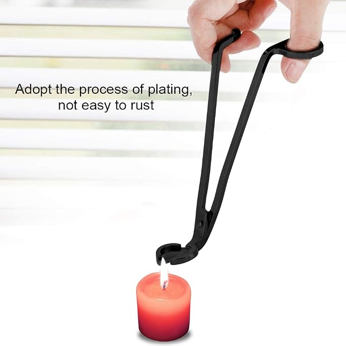 Stainless Steel Candle Wick Trimmer, 6.9 Inch Length Rounded Tips Candle Snuffer for Safe Wick Clipping and Candle Care Black