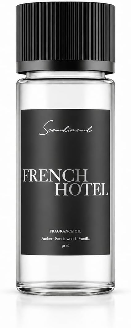 Scentiment French Hotel Diffuser Oil - Premium Hotel Scent with Notes of Clove, Patchouli & Sandalwood Home Scent, Aromatherapy Fragrance Oil Diffuser Refill - 1.69 fl oz (50 mL)